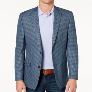 Michael Kors Classic-Fit Blue Check Sport Coat